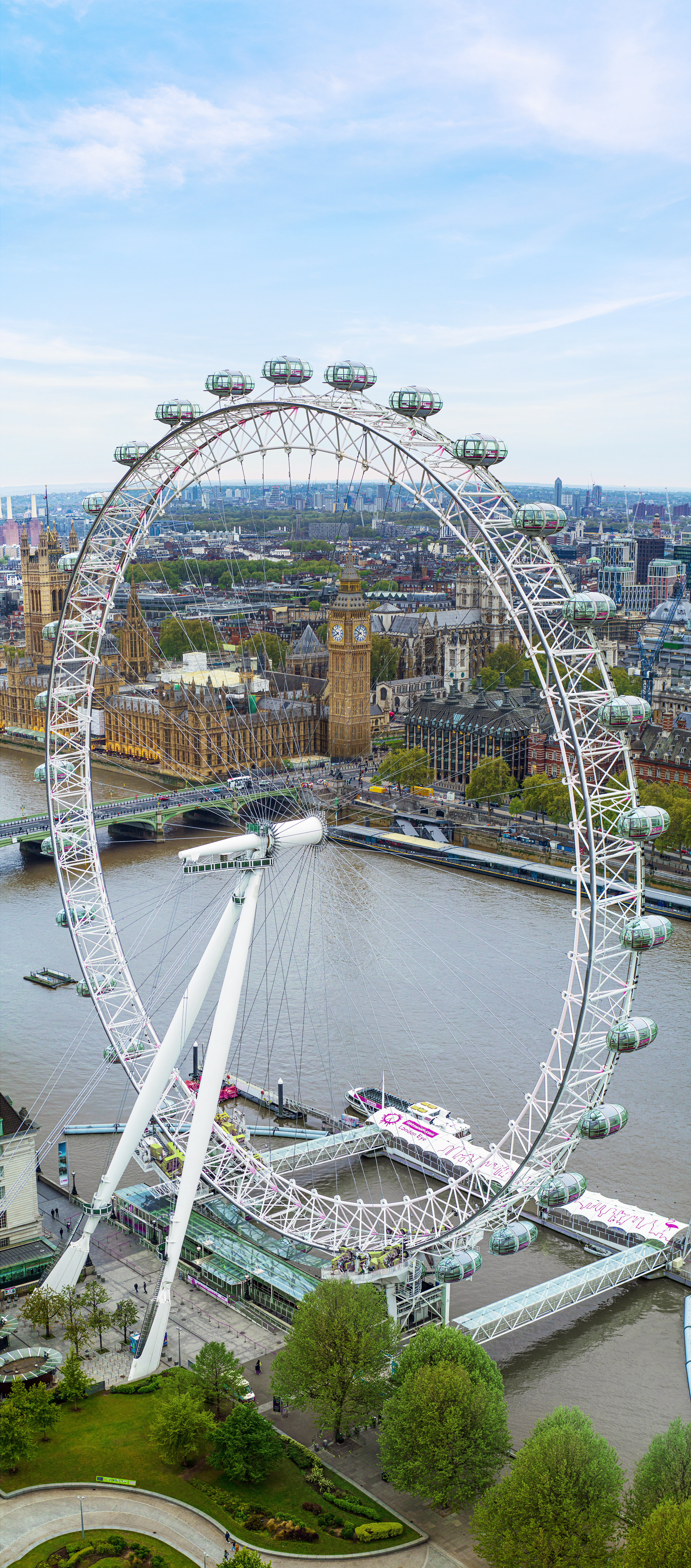 London Eye view from above