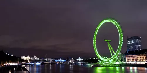 London Eye In green lights