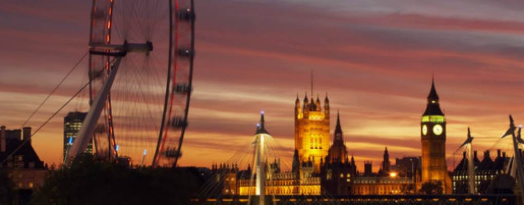 London Eye evening sunset