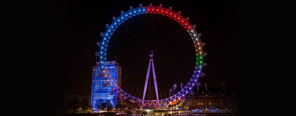 London Eye lit up for Facebook