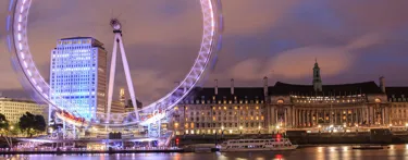 London Eye With Pink Light