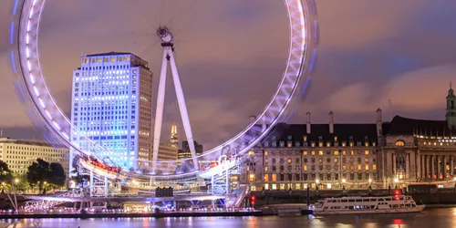 London Eye With Pink Light