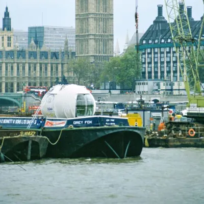 London Eye pod on thames