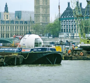 London Eye pod on thames
