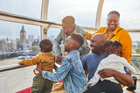 A family day out in London on the London Eye.