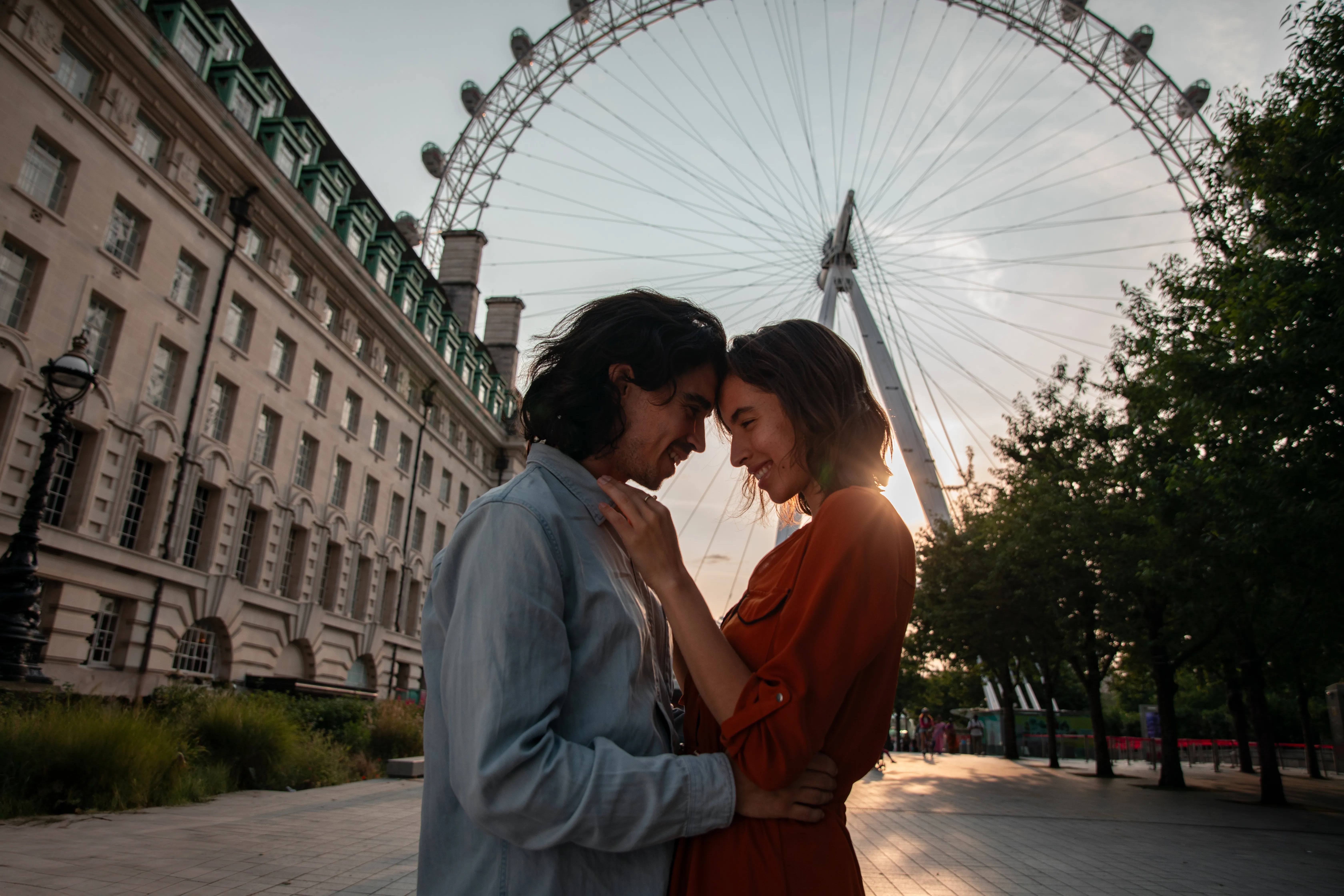 A couple on a fun date in London