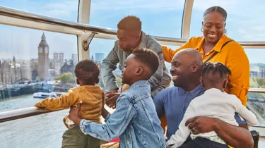 A family day out in London on the London Eye.