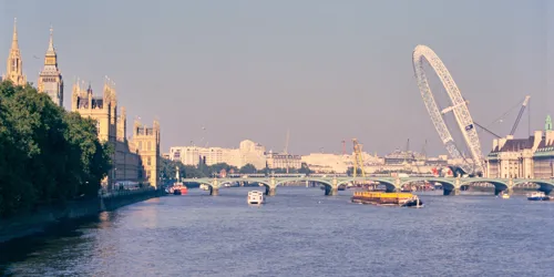 London Eye structure being erected