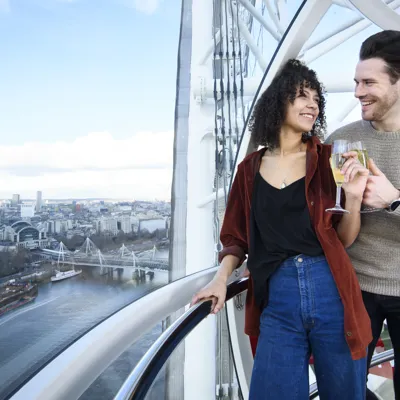 London Eye Couple With Champagne