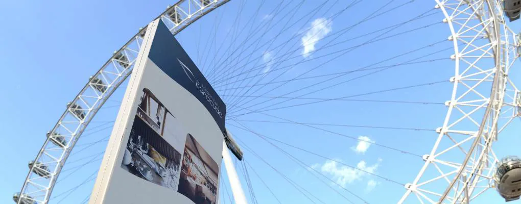 London Eye structure with EDF sign in front