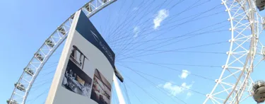 London Eye structure with EDF sign in front