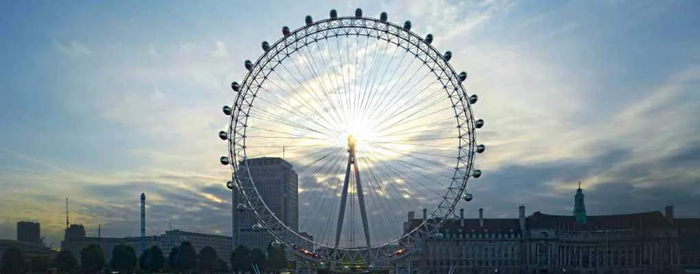 London Eye With Sun Shining Through