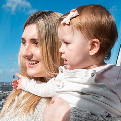 Mother's day on the London Eye with a mother and daughter