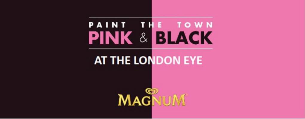 London Eye and Magnum black and pink partnership