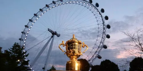 Rugby world cup in front of London Eye