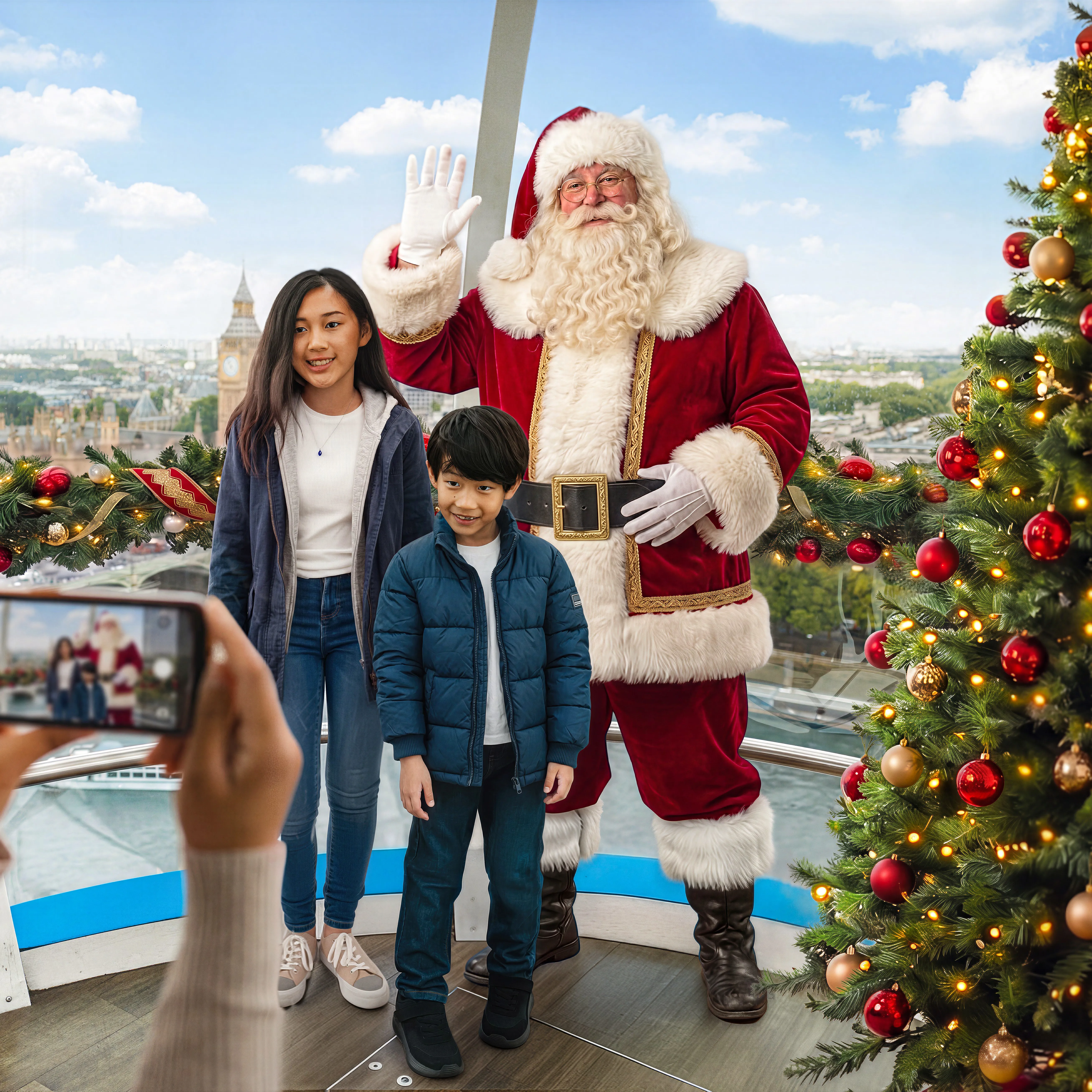 Santa In The Sky Square