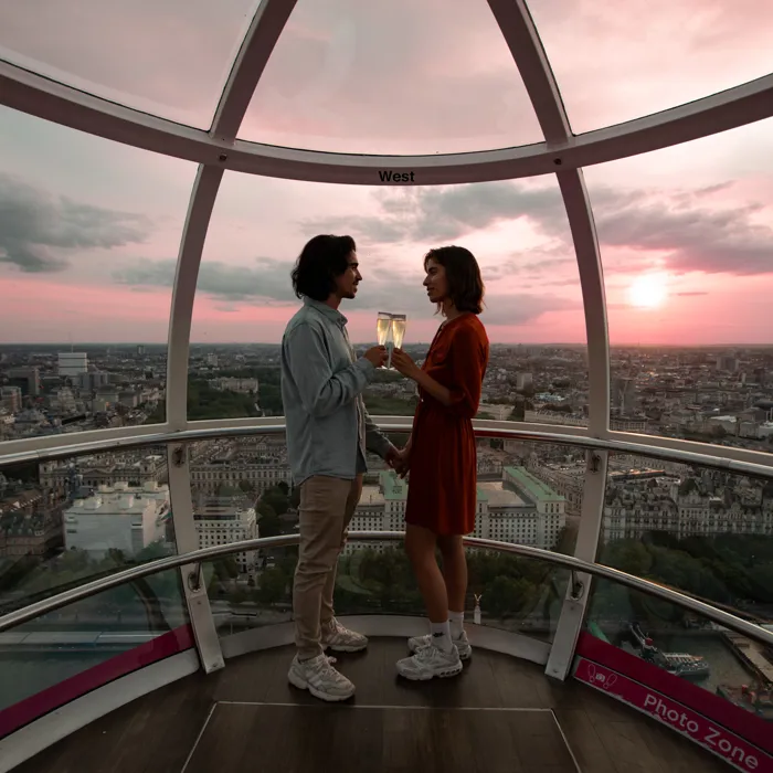 A sunset date on the London Eye
