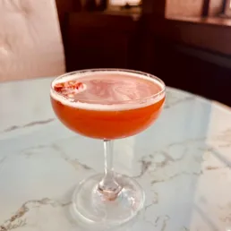 Close up of a cocktail served at the Eye Lounge Bar at the London Eye
