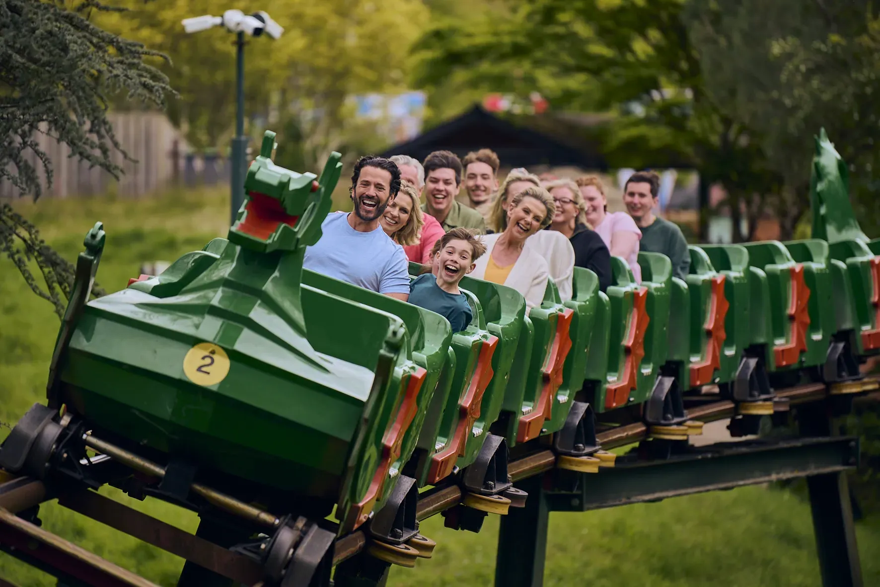 Families On Dragon Coaster