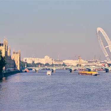 London Eye being erected in to place