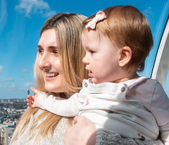 Mum and baby son on London Eye
