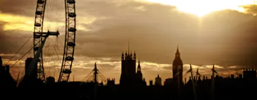 London Eye And Big Ben On River Thames At Dusk