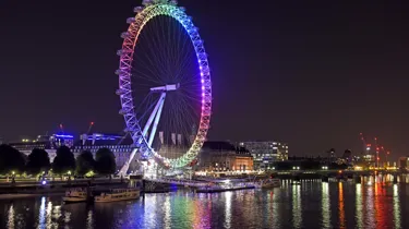 London Eye lighting up rainbow