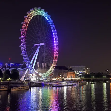 London Eye lighting up rainbow