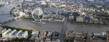 London Eye On River Thames From Above