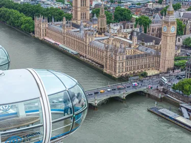 drone picture of london eye pod