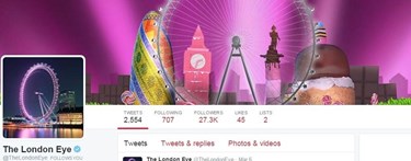 London Eye twitter page for Easter