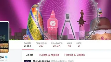 London Eye twitter page for Easter
