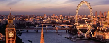 London Eye And Big Ben Over River Thames